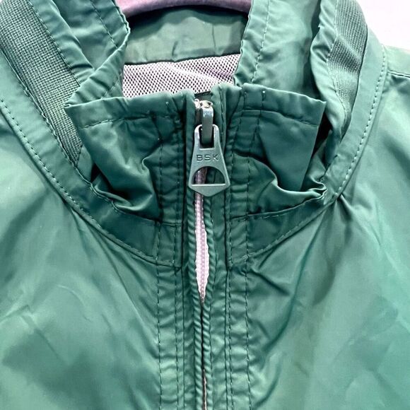 Breshka Women's Green Long Sleeve Full Zip Stand-Up Collar Windbreaker Medium - Picture 4 of 9